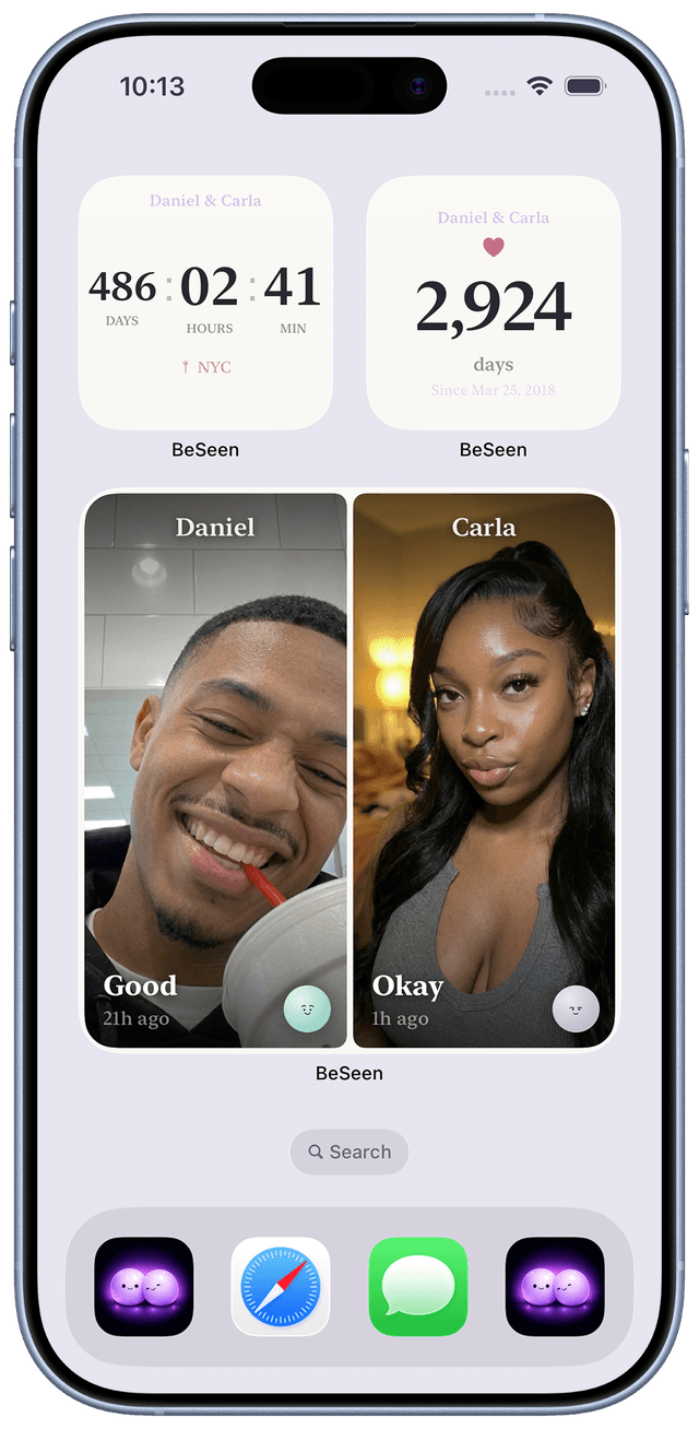 BeSeen iOS widgets